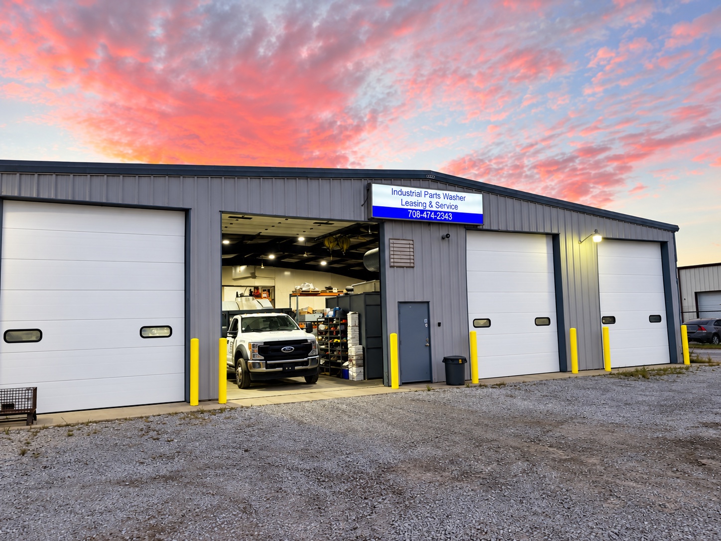 October sunrise over Calumet Chicago Company's industrial service facility in Highland, Indiana