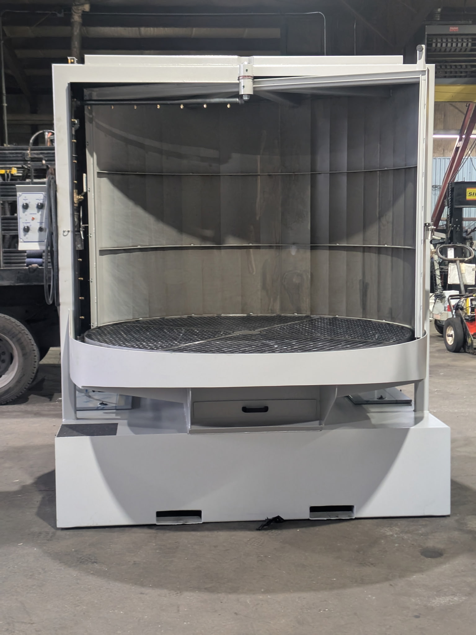 CUDA 7248 large aqueous parts washer with 72-inch turntable and 48-inch working height