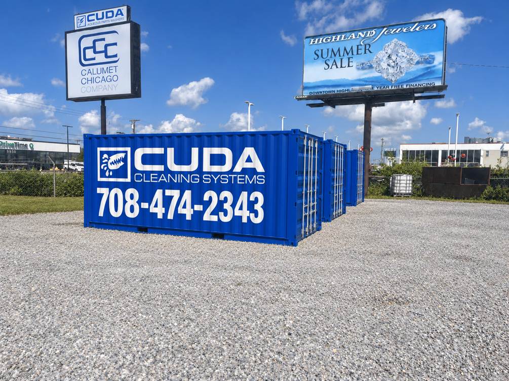 Looking ahead in Highland: a conceptual rendering of a possible CUDA-branded container project as Calumet Chicago Company continues developing its industrial cleaning operations. Container paint and graphics shown are conceptual.